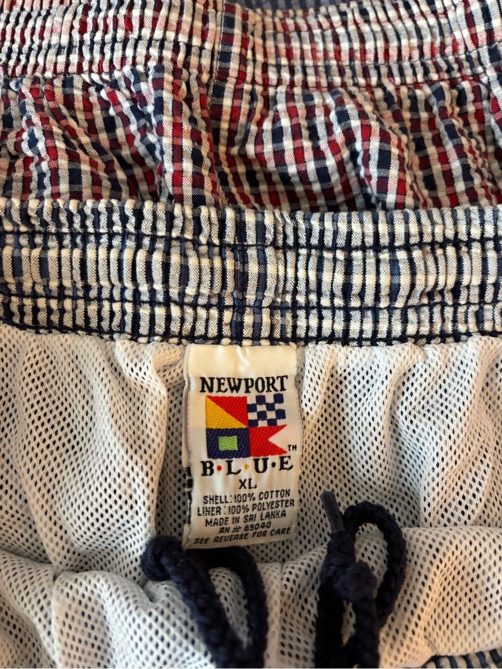 Newport Men’s Red, Navy & White Plaid Hybrid Shorts
